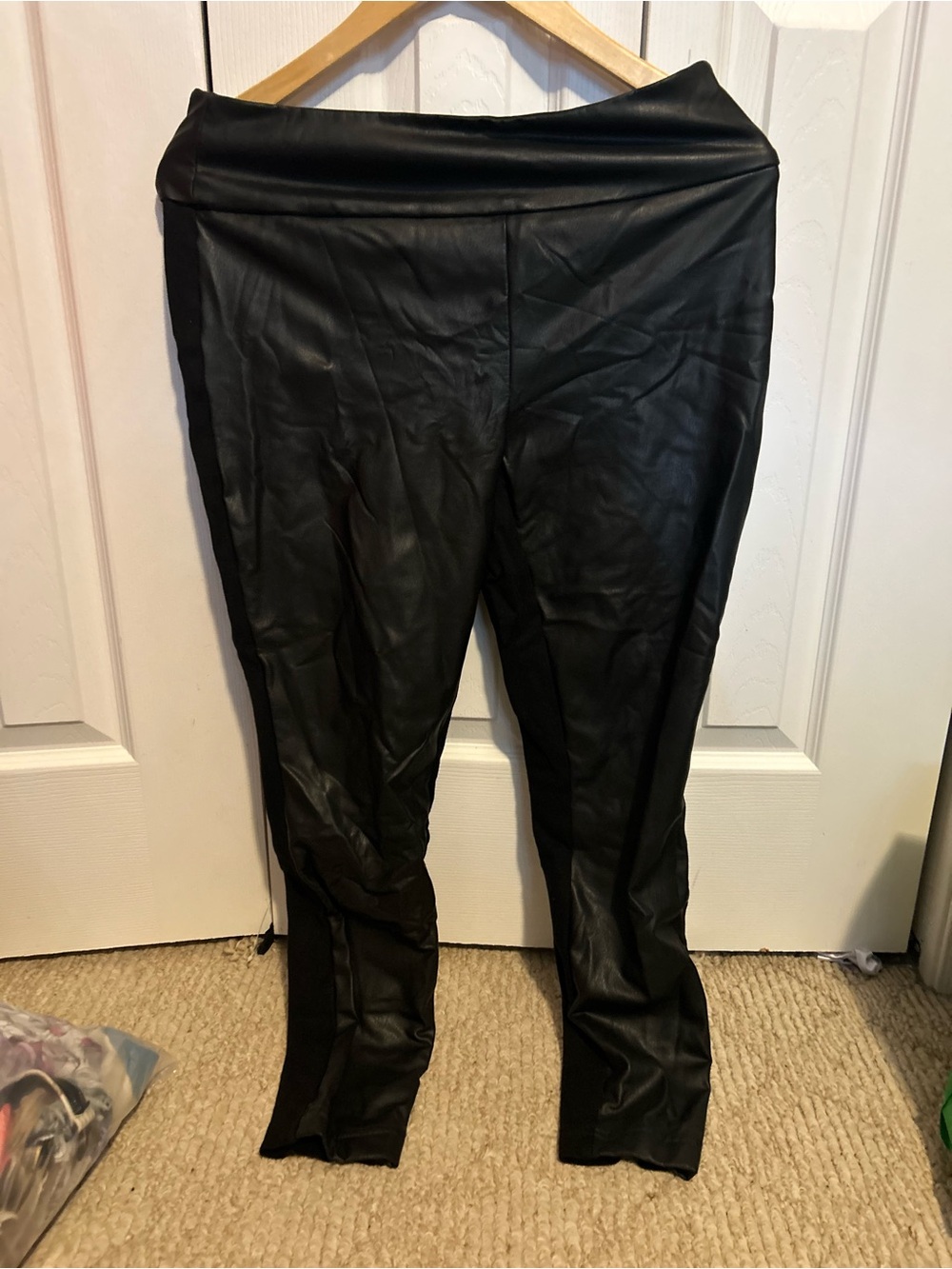 Faux Leather Black High-Waist Leggings
